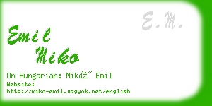 emil miko business card