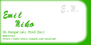emil miko business card